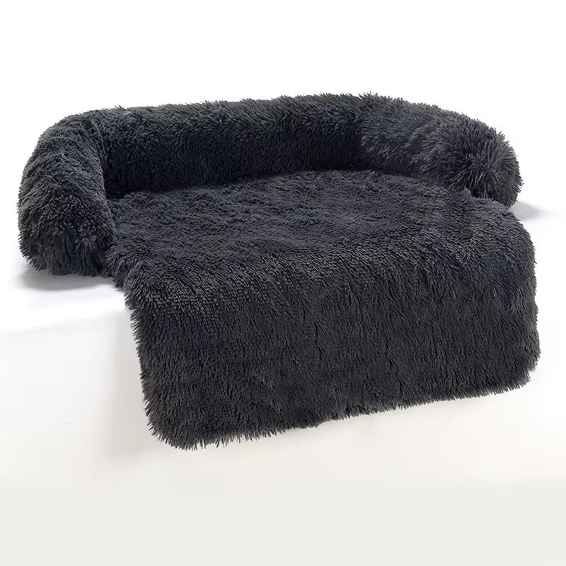 Fluffy sofa bed zwart